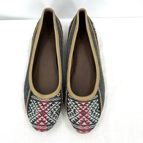 New Fortress Of Inca Aztec Woven Bohemian Ballet Flats Women’s 8 - Picture 1 of 10